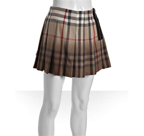 burberry nova check pleated skirt|pleated check wool blend skirt.